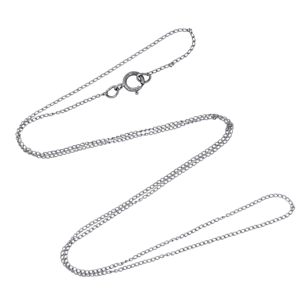 Vintage Sterling Silver 925 Cable Link Chain Necklace 18"
